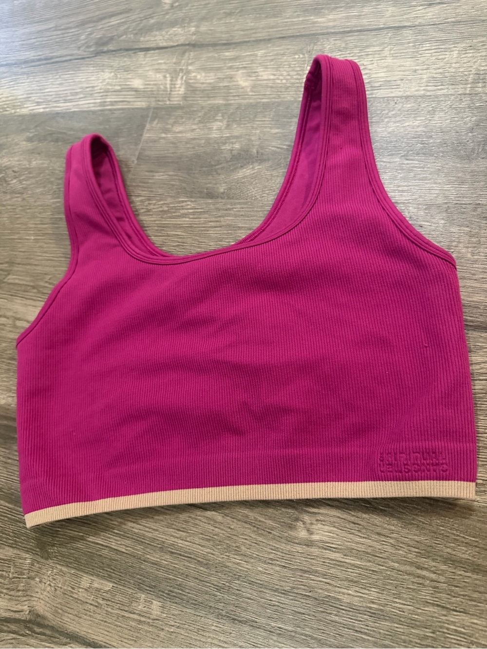 Spiritual Gangster Ribbed Sports Bralette - Magenta Pink
